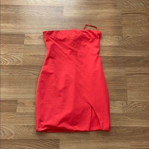 Stretchy bodycon dress with small slit